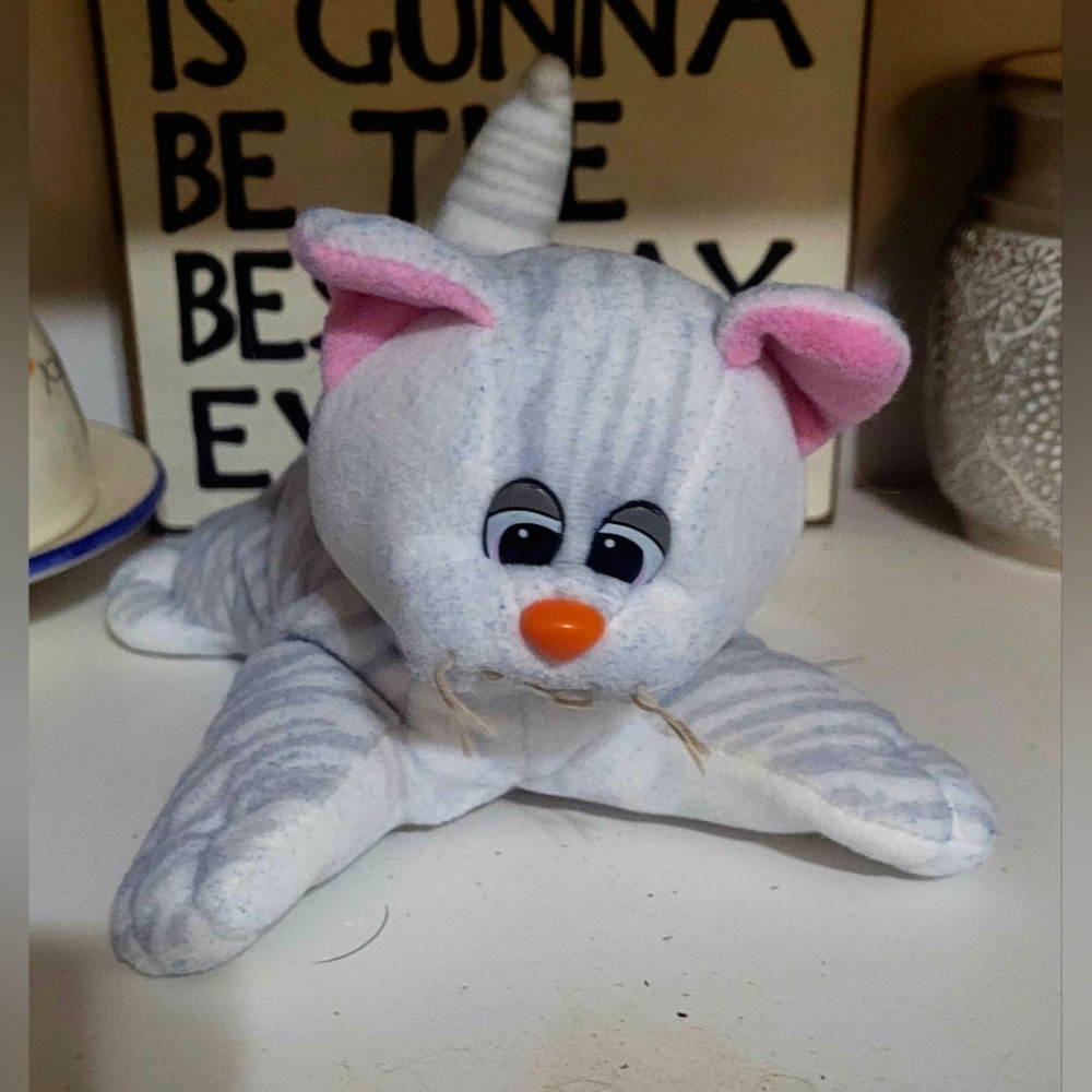 Vintage Pound Kitten Grey and white stripes
